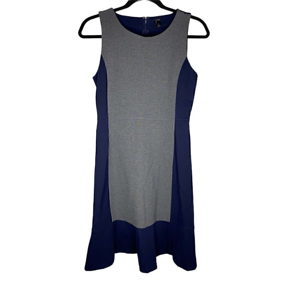 J.Crew Dress Size 4 Women's Black Label Color Block Sleeveless Multicolor Midi